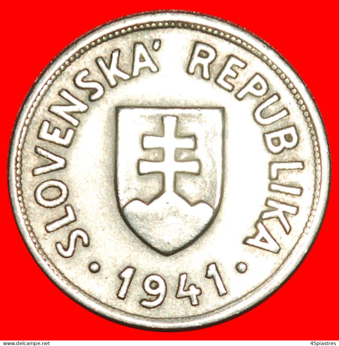 * PUPPET STATE OF GERMANY (1940-1944): SLOVAKIA  50 HELLERS 1941 WAR TIME (1939-1945)! · LOW START ·  NO RESERVE! - Slovaquie