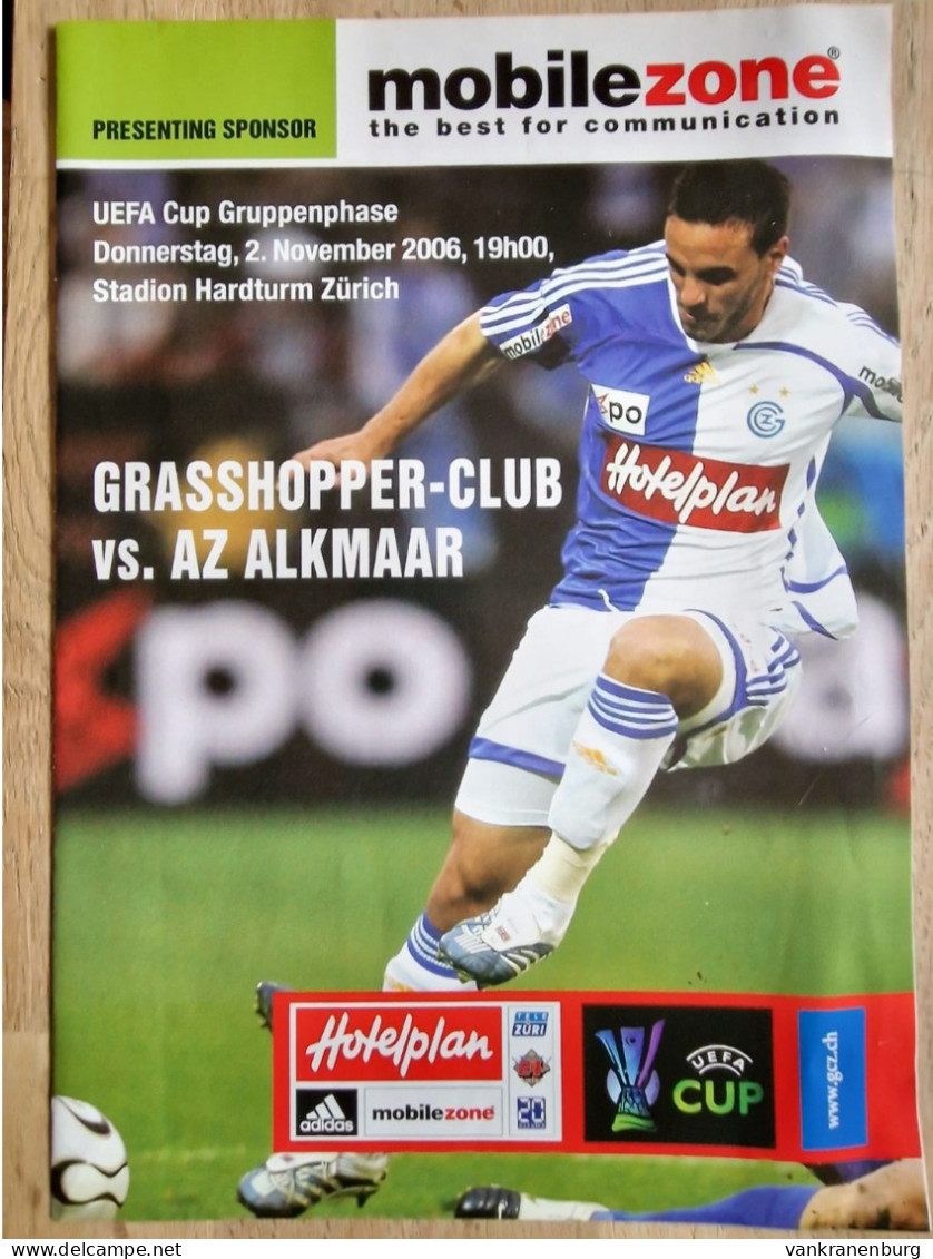 Programme Grasshopper Club - AZ Alkmaar - 2.11.2006 - UEFA Cup - Football Soccer Fussball Calcio Programm - Livres
