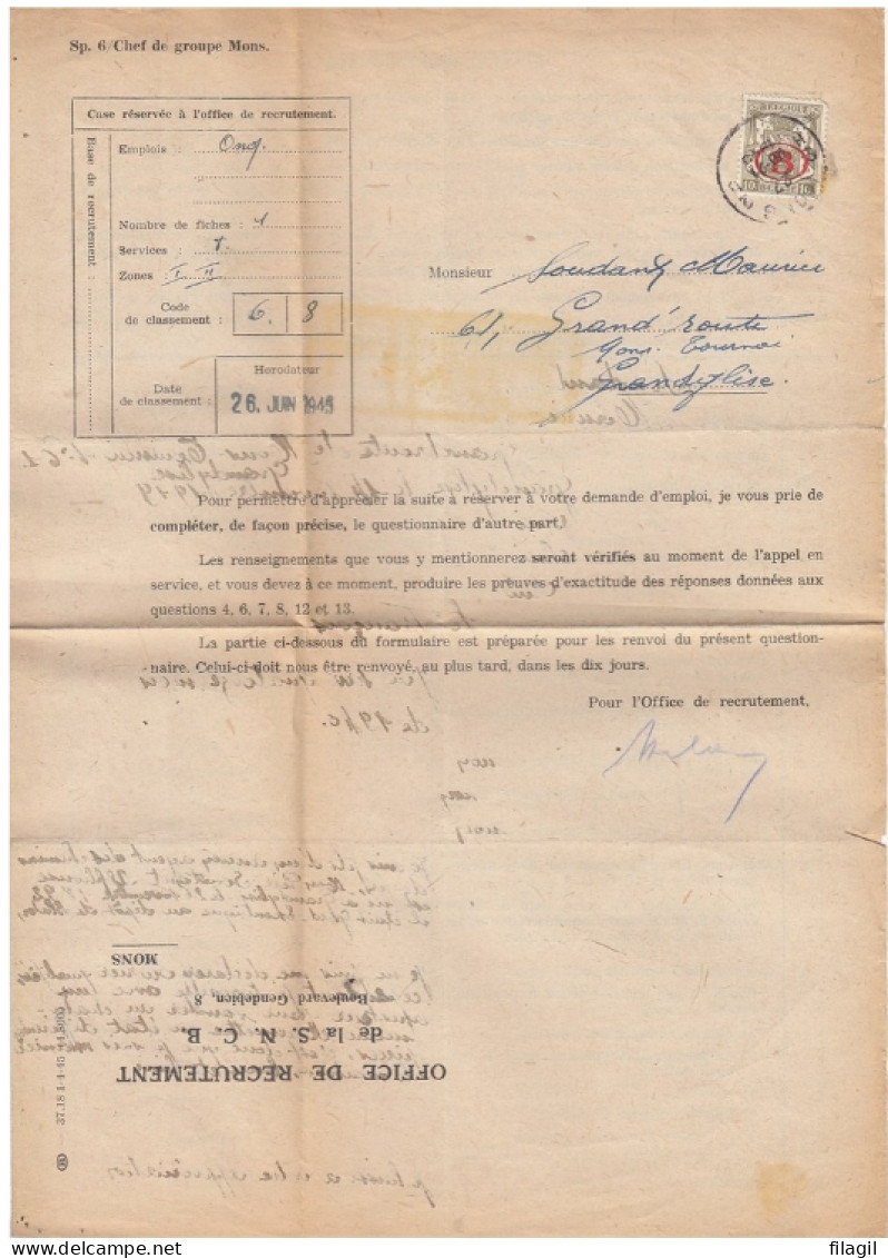 Document Van Chef De Groupe Mons Naar Granglise - Sonstige & Ohne Zuordnung