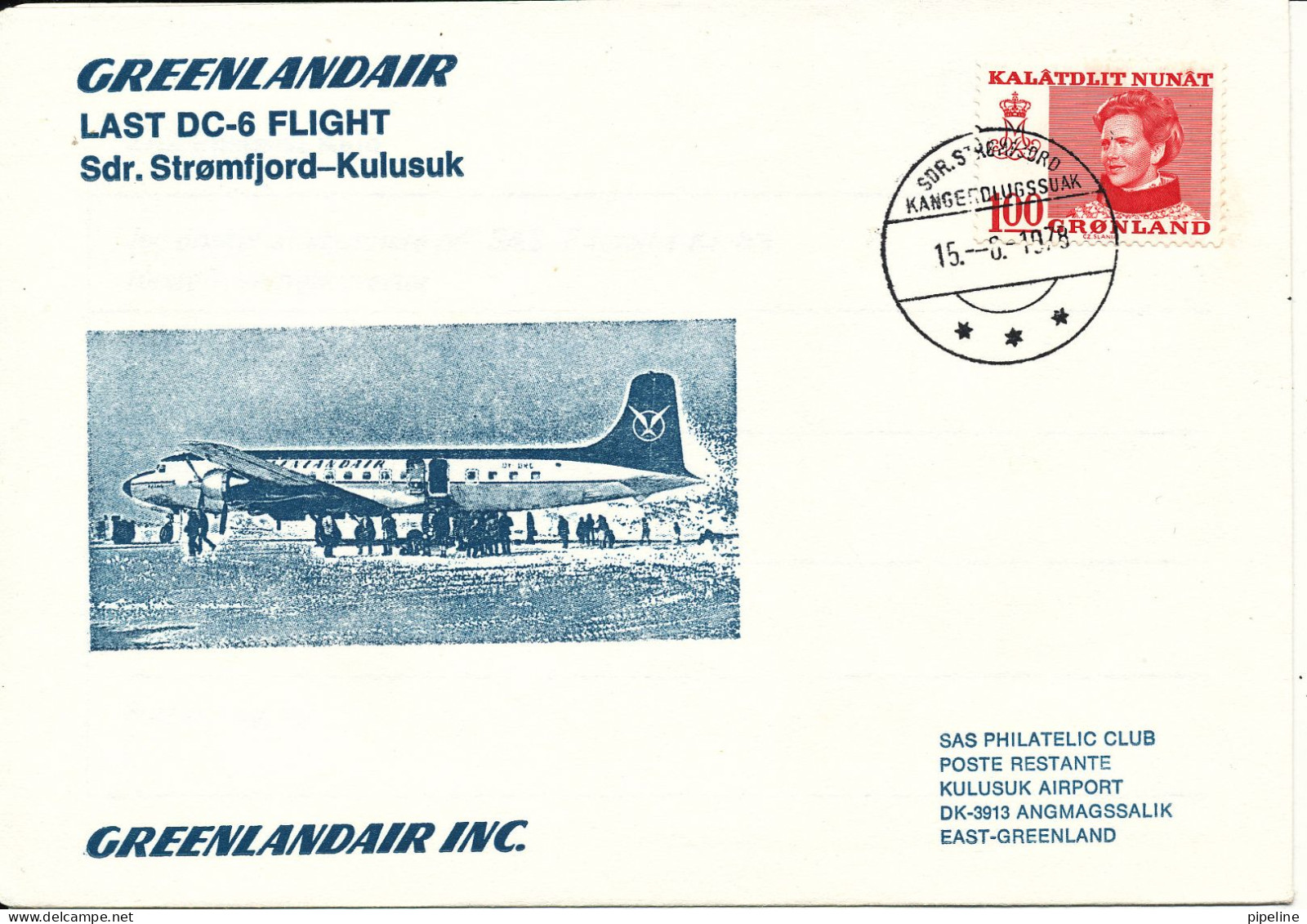 Greenland Greenlandair Last DC-6 Flight Sdr. Strömfjord - Kulusuk 15-6-1978 - Briefe U. Dokumente