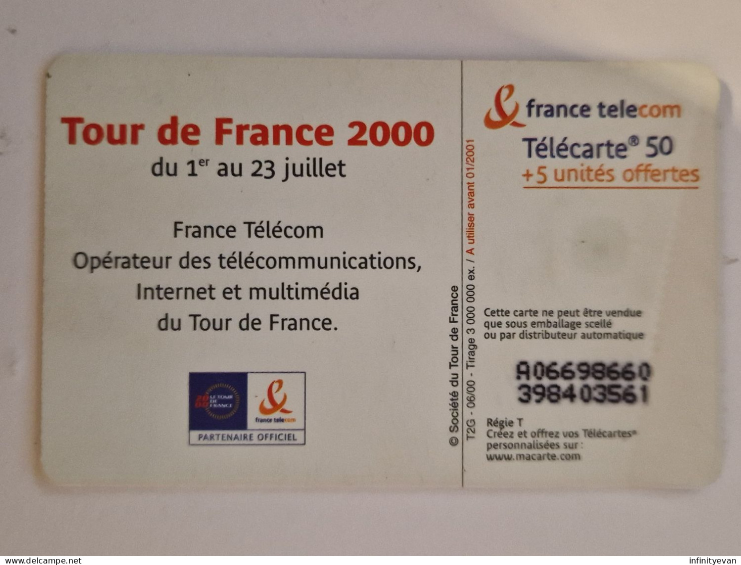 TELECARTE TOUR DE FRANCE 2020 DENTELEE - Variétés