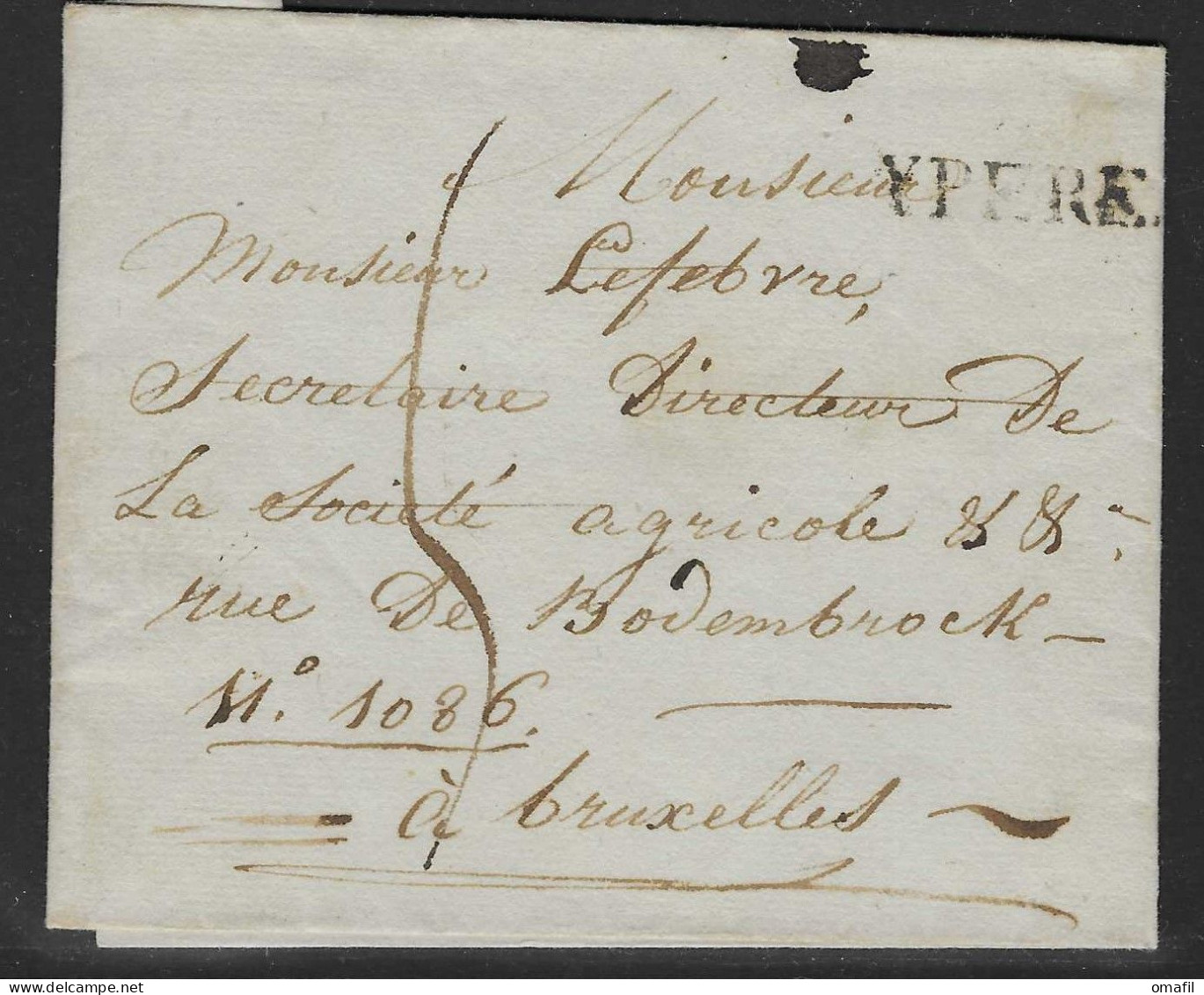 Voorloper Verstuurd Uit Ypere Naar Bruxelles - 1714-1794 (Austrian Netherlands)