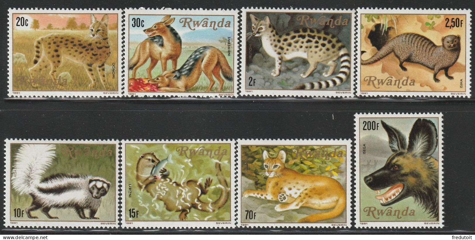 RWANDA - N°1000/7 ** (1981) Faune - Neufs