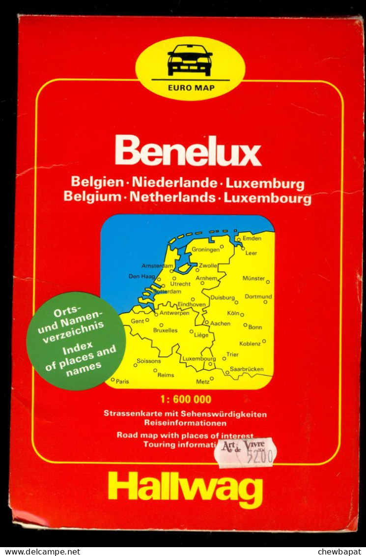 Benelux - Hallwag - Euro Map  - Format 21 X 14 Cm - 14 Pages - Cartes Routières