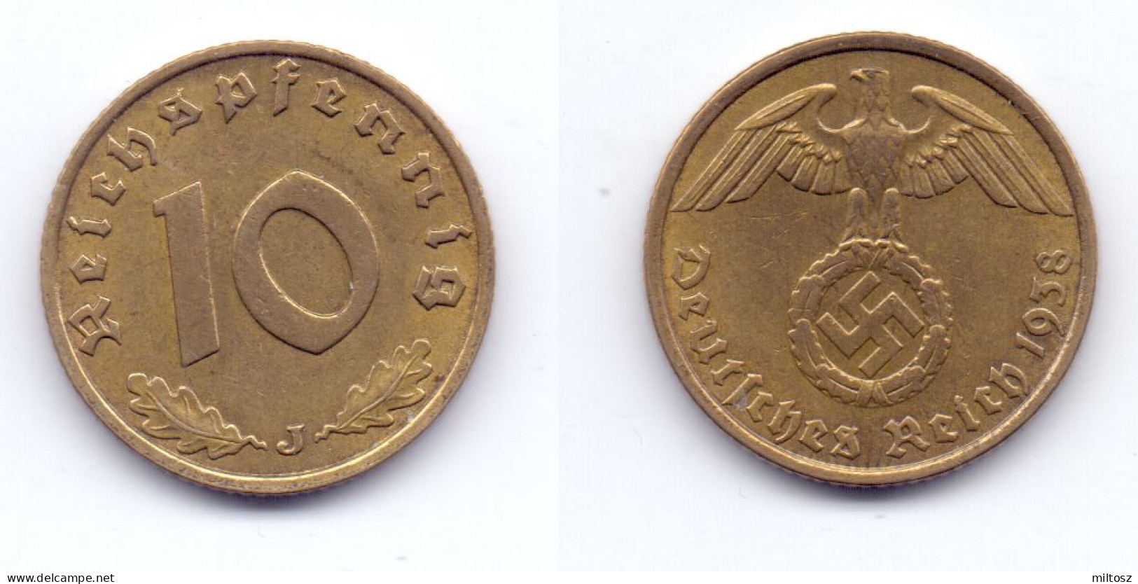 Germany 10 Reichspfennig 1938 J - 10 Reichspfennig