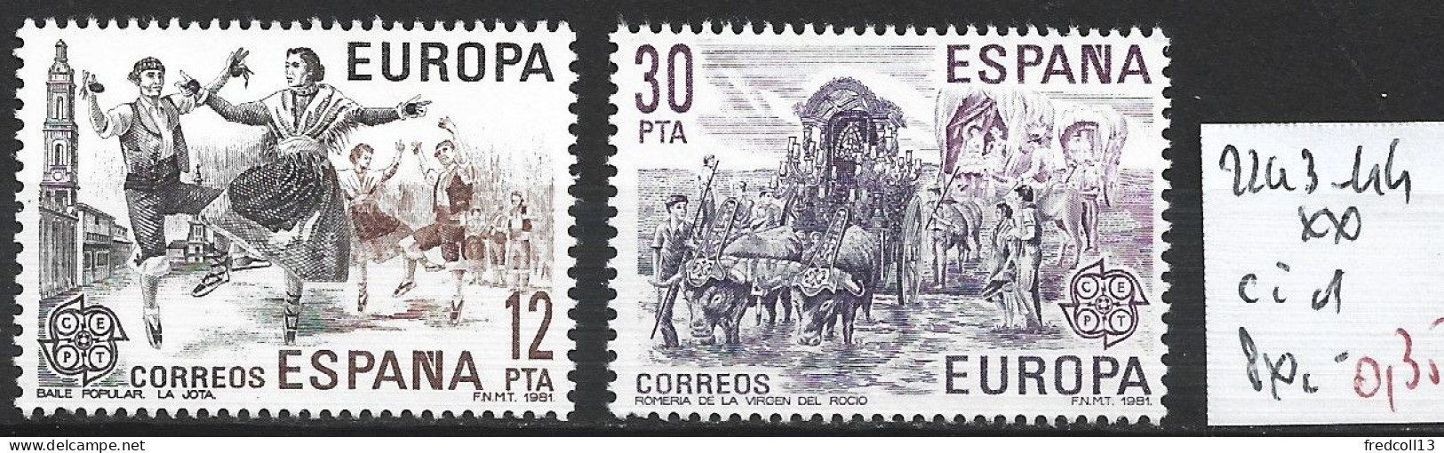 ESPAGNE 2243-44 ** Côte 1 € - 1981