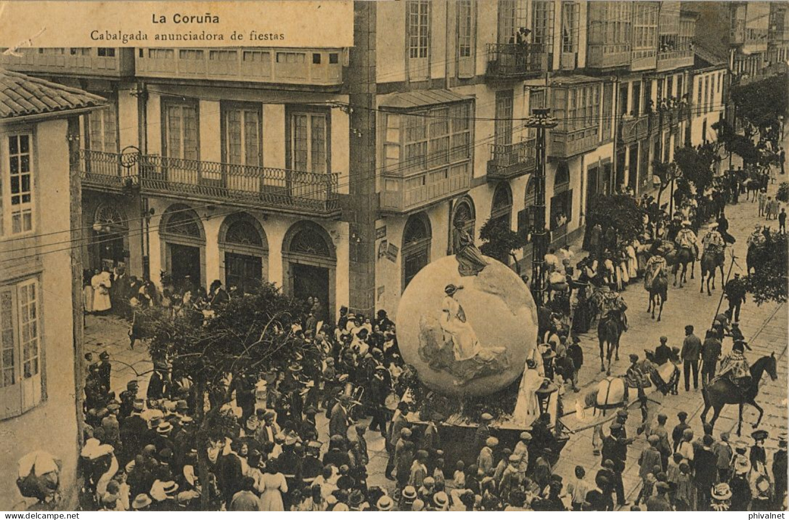 CORUÑA , CABALGADA ANUNCIADORA DE FIESTAS , ED. PAPELERIA LOMBARDERO   ,  T.P. NO CIRCULADA - La Coruña