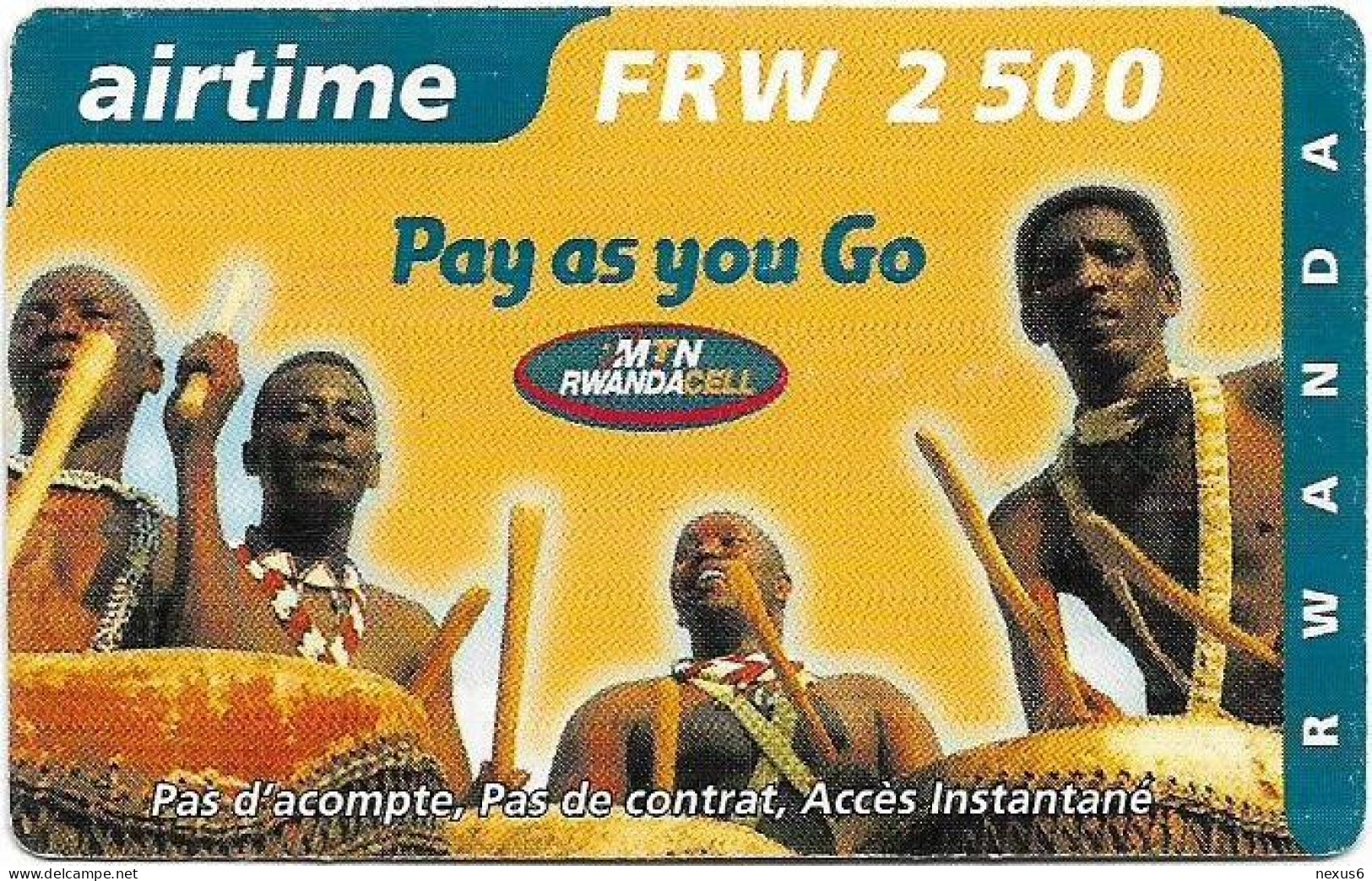 Rwanda - MTN RwandaCell - Pay As You Go, Musicians, Exp.15.02.2002, GSM Refill 2.500RF, Used - Rwanda