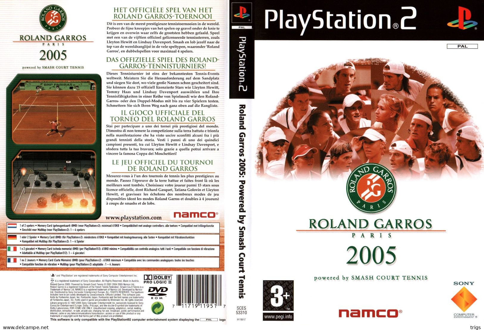 PlayStation 2 - Roland Garros 2005: Powered By Smash Court Tennis - Playstation 2