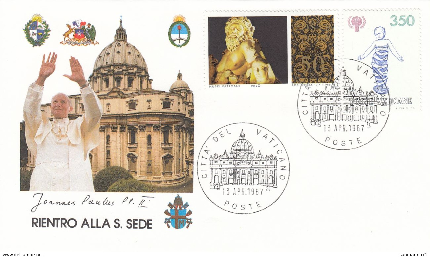 VATICAN Cover 1-97,popes Travel 1987 - Lettres & Documents