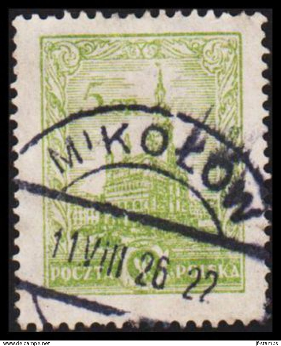 1926. POLSKA. Posener Rathaus 5 GR LUXUS Cancelled MIKOLOW 11 VIII 26. Town In Silesia. (Michel 236) - JF540657 - Unused Stamps