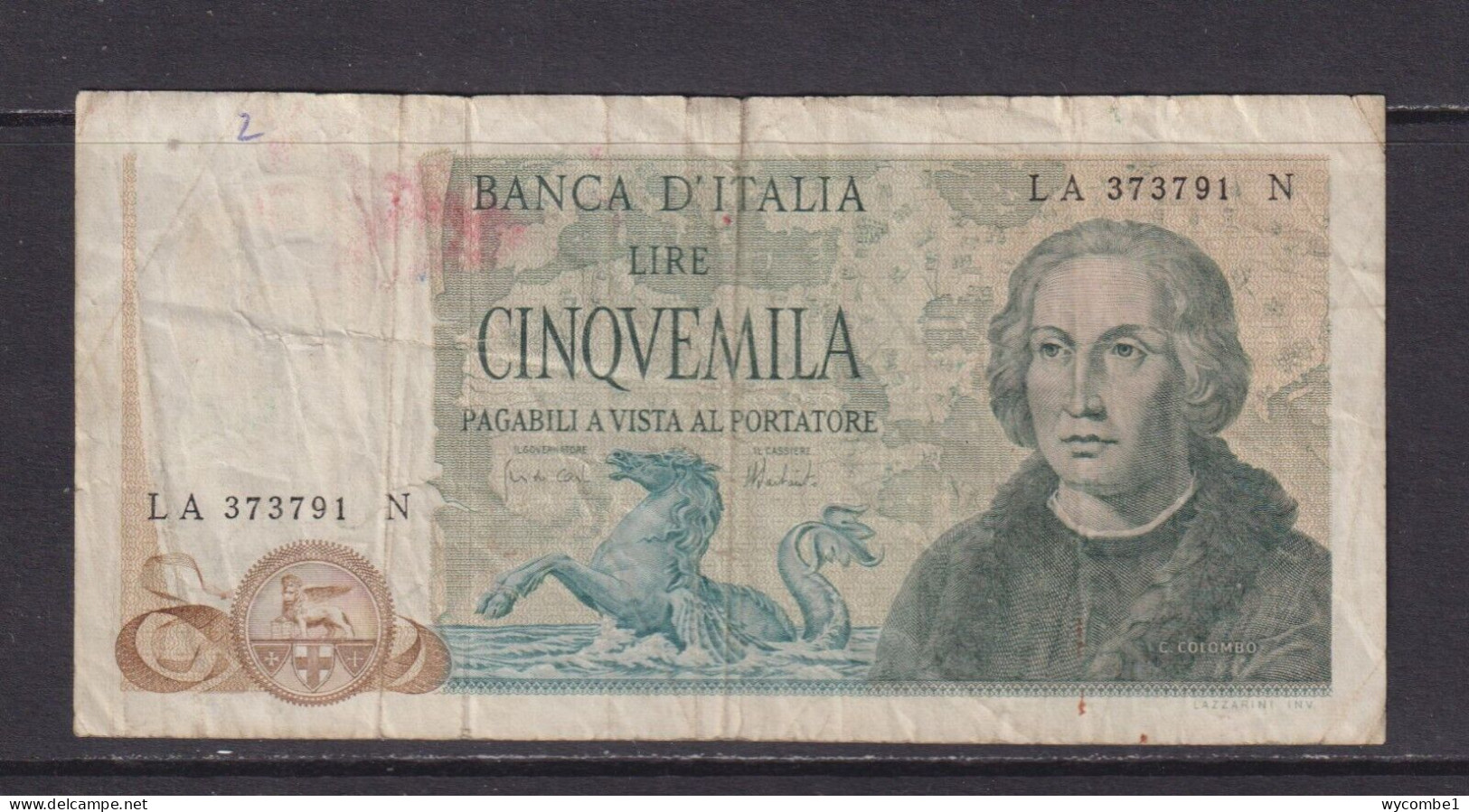 ITALY - 1973 5000 Lira Circulated Banknote - 5.000 Lire