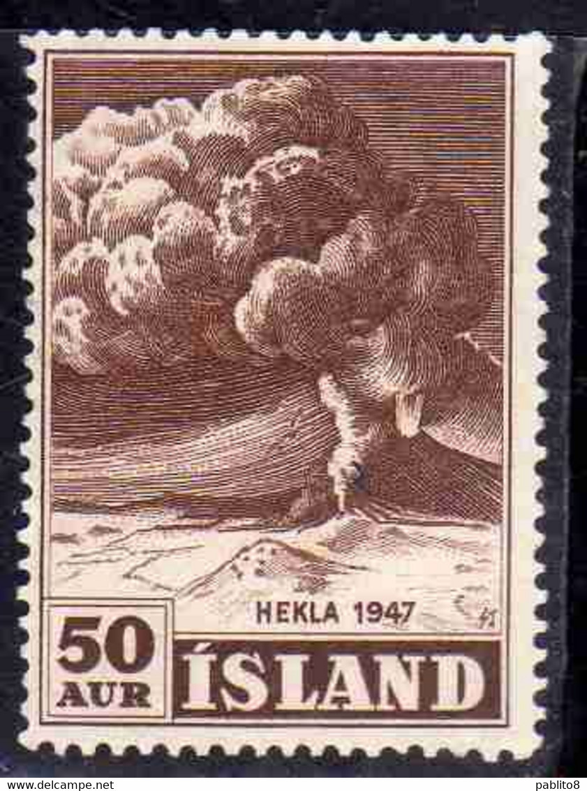 ISLANDA ICELAND ISLANDE 1948 ERUPTION OF HEKLA VOLCANO 50a MNH - Ungebraucht