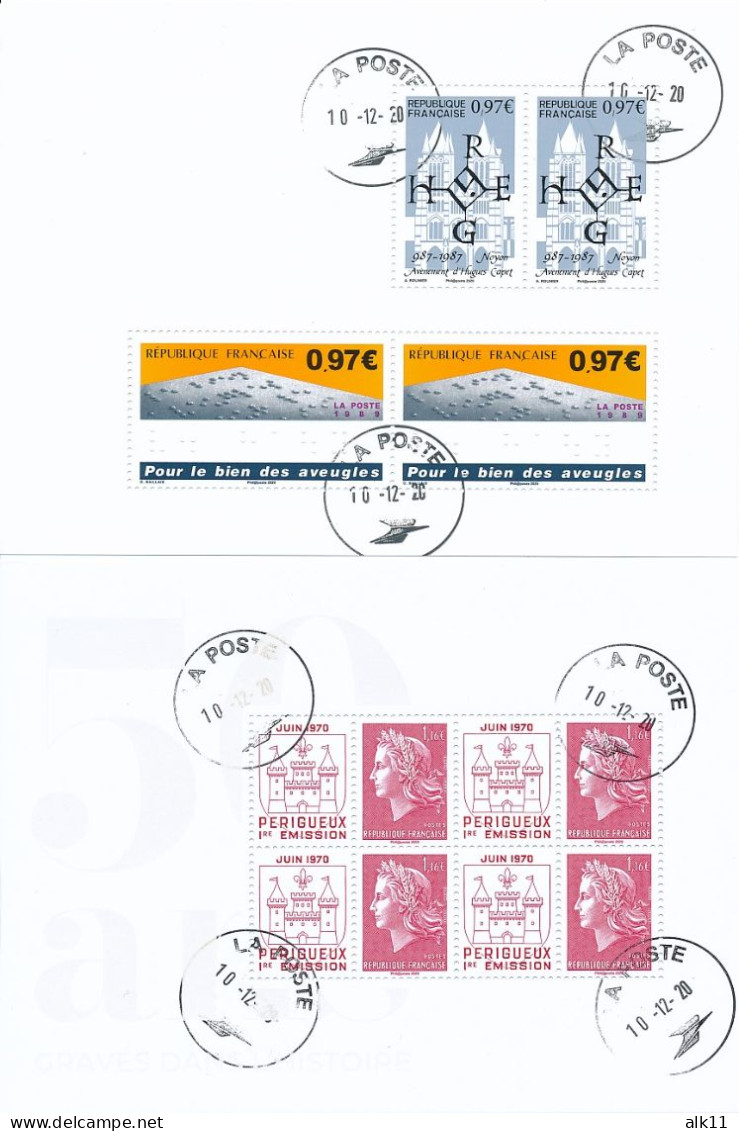 France 2020 - 8 Feuillets Du Livret 50 Ans De L'imprimerie Des Timbres-poste - Oblitéré Cachet Rond - Gebraucht