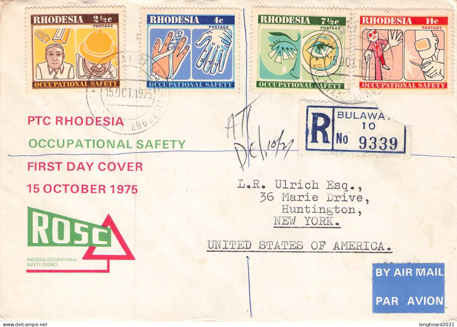 RHODESIA - FDC 1975 OCCUPATIONAL SAFETY / 713 - Rodesia (1964-1980)