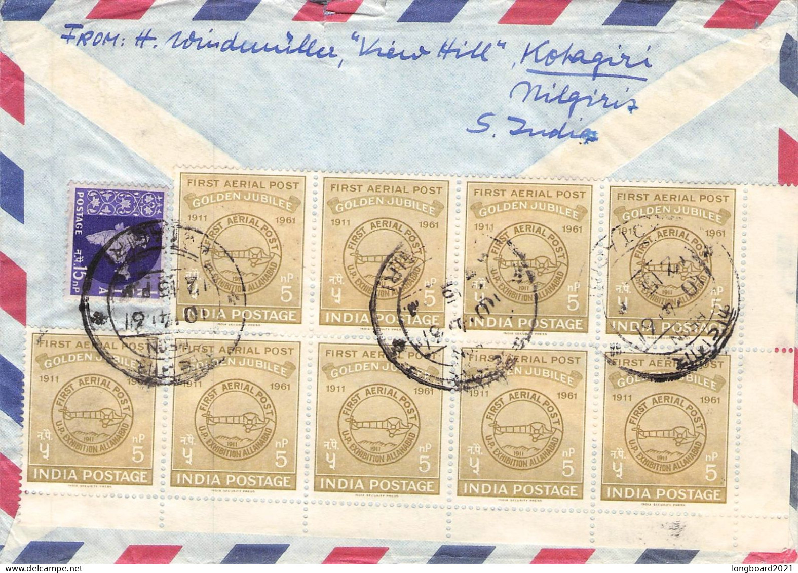 INDIA - AIRMAIL 1961 - STUTTGART/DE / 739 - Lettres & Documents