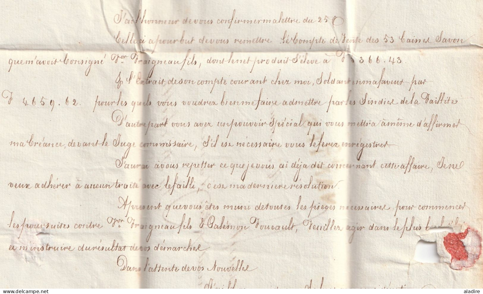 1816 - Marque Postale 42 NANTES Sur Très Belle Lettre & Procuration Vers LA ROCHELLE - Taxe 8 - Règne De Louis XVIII - 1801-1848: Précurseurs XIX