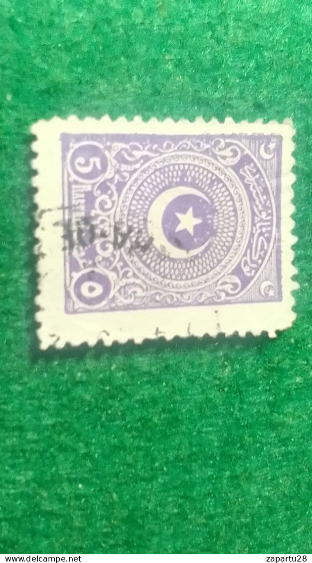 TÜRKİYE- 1922   AYYILDIZ     5  PİA    DAMGALI - Gebraucht