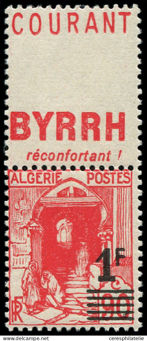 ** ALGERIE 158A : 1f. Sur 90c Rouge, Timbre Avec Double Pub, TB - Sonstige & Ohne Zuordnung