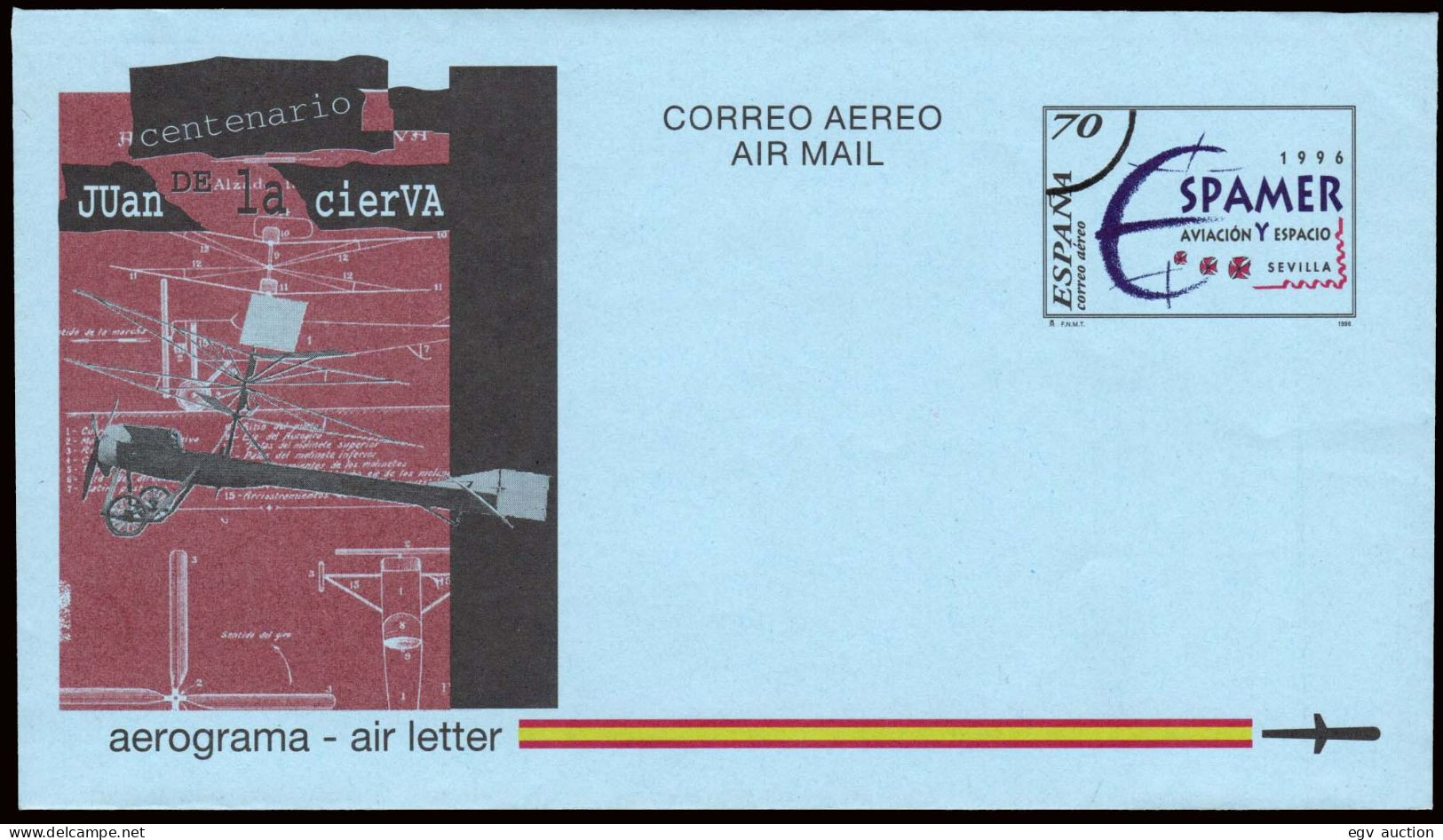 España - Edi O Aerograma 221M - 1996 - Arco Circunferencia "Muestra" - 1931-....