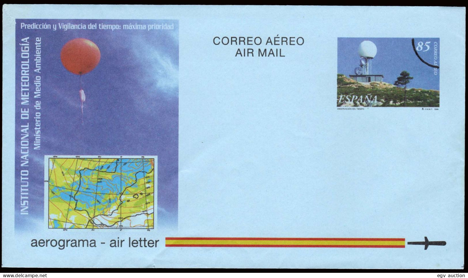 España - Edi O Aerograma 224M - 1999 - Arco Circunferencia "Muestra" - 1931-....