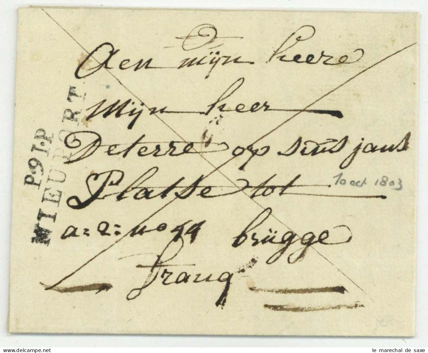 P.91.P. NIEUPORT Nieupoort 1803 Pour Brügge Bruges - 1792-1815: Dipartimenti Conquistati