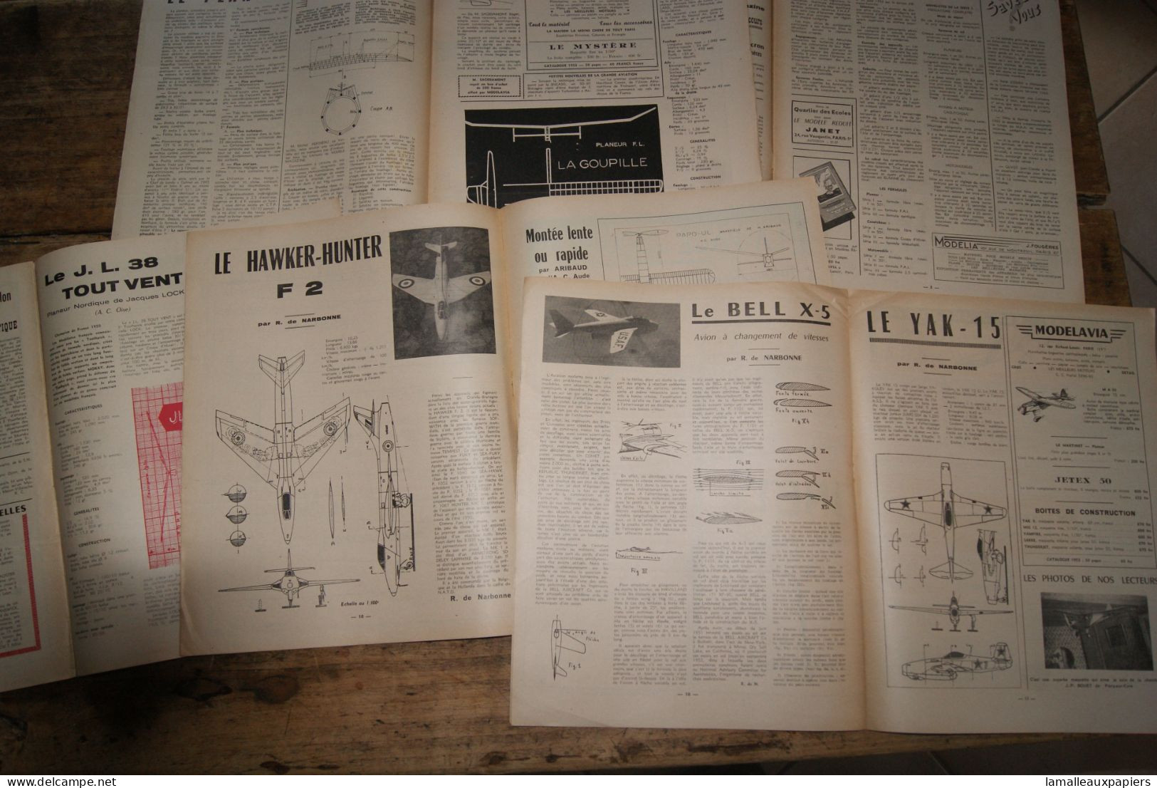 5 Revues Modèle Magazine (aéromodélisme) 1953 - Flugzeuge