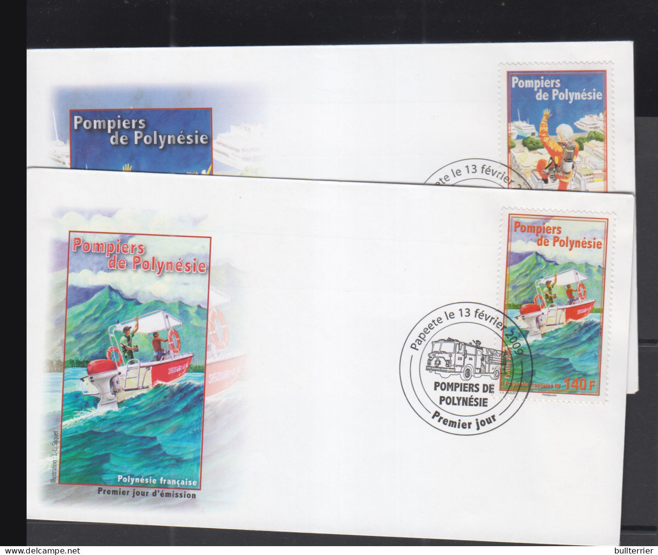 RESCUE SERVICES - FRENCH POLYNESIA-  2009- RESCUE SET OF 2 ON 2 ILLUSTRATED FIRST DAY COVER  - Unfälle Und Verkehrssicherheit