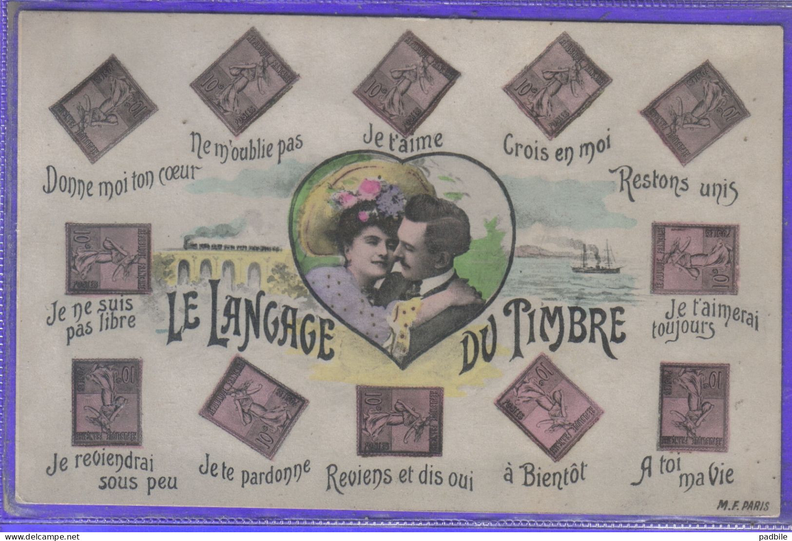 Carte Postale Le Langage Du Timbre   Très Beau Plan - Francobolli (rappresentazioni)