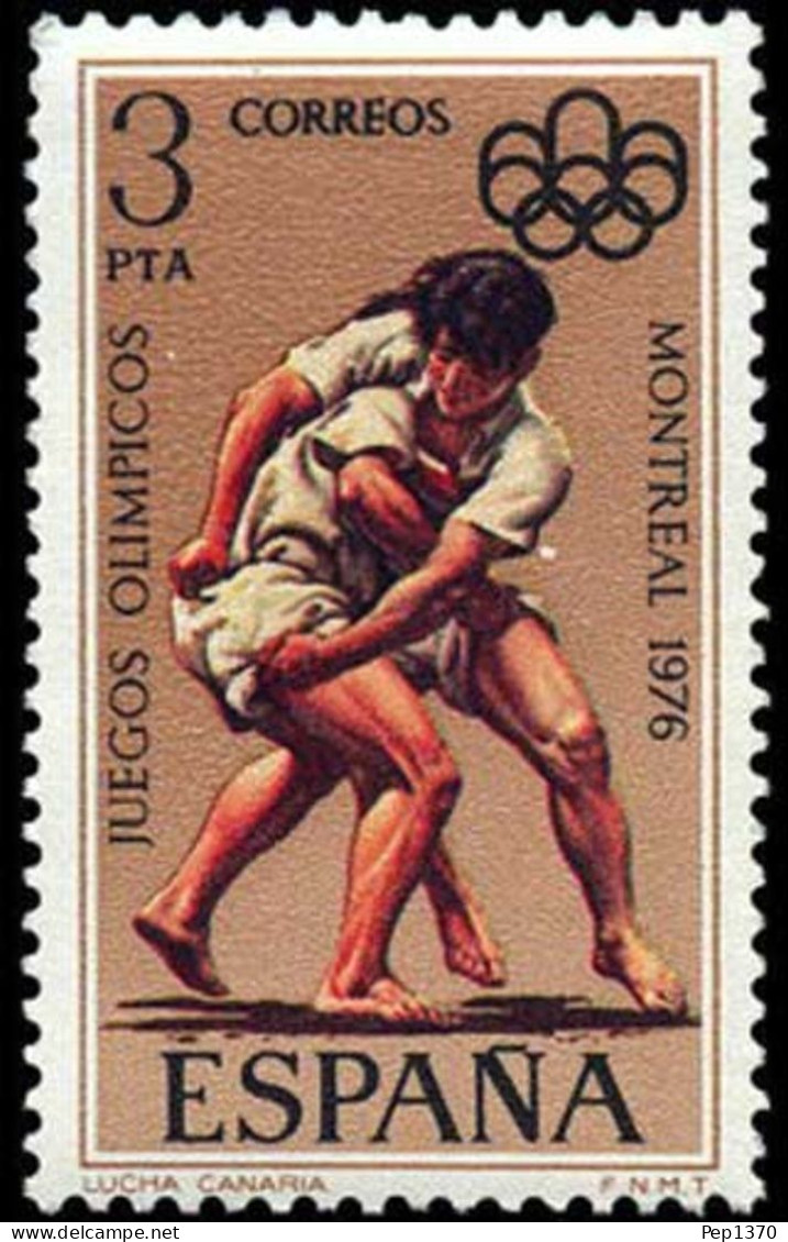 ESPAÑA 1976 - JUEGOS OLIMPICOS DE MONTREAL - LUCHA - EDIFIL 2342**  YVERT 1988** - Ringen