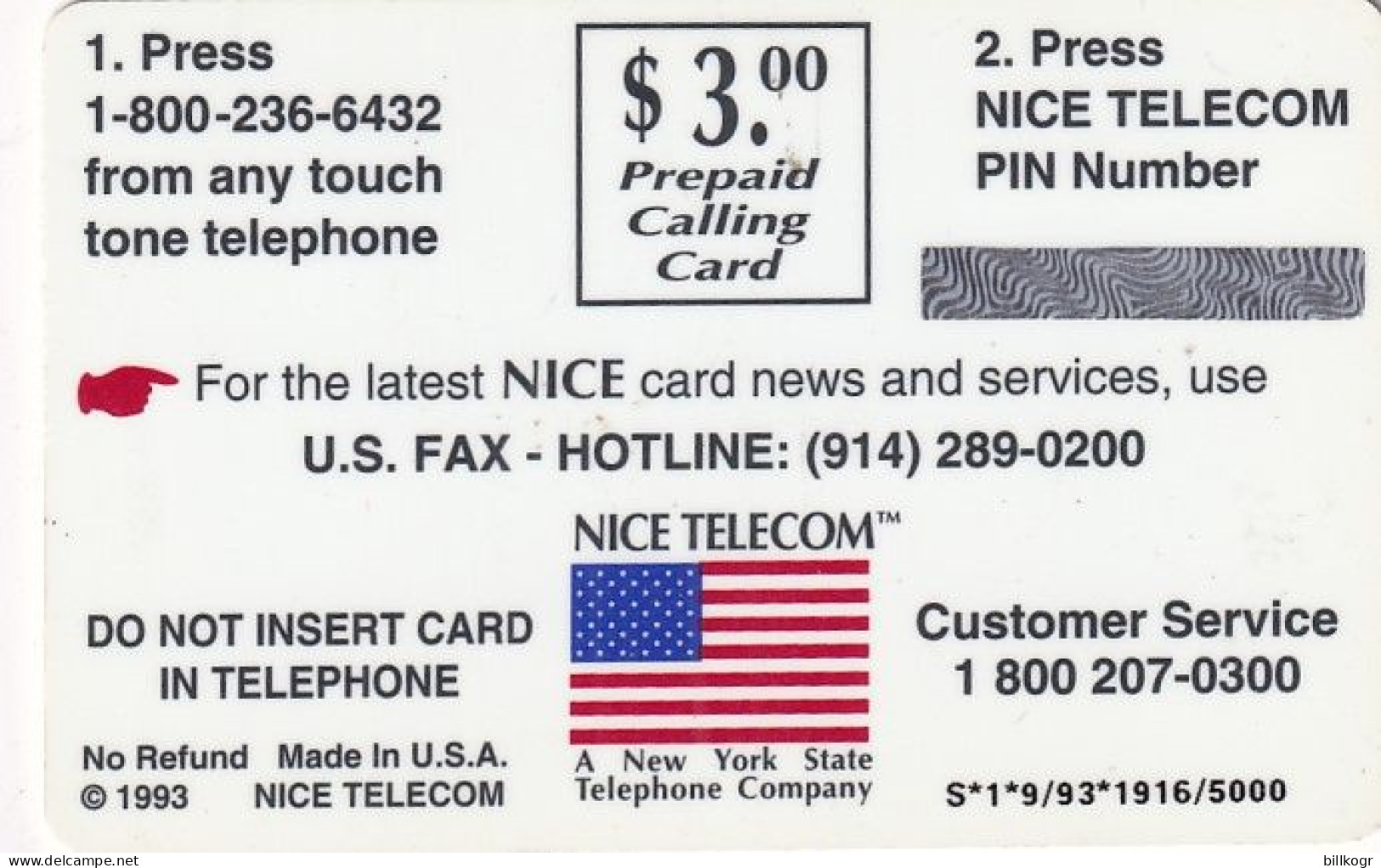 USA - 36th German-American Steuben Parade, Nice Telecom Prepaid Card $3, Tirage 5000, Mint - Altri & Non Classificati