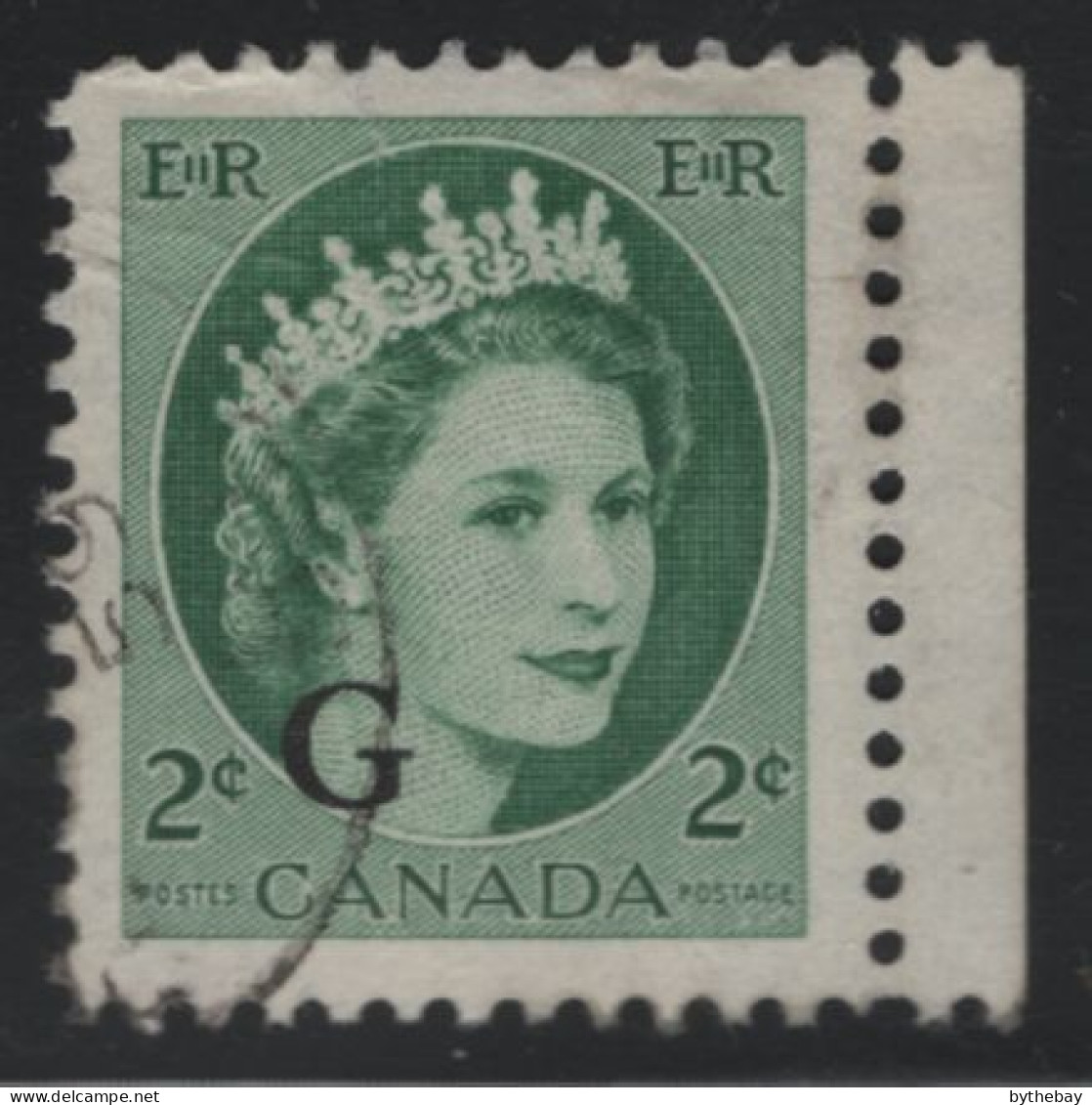 Canada 1955-56 Used Sc O41 2c QEII Wilding G Overprint - Sovraccarichi