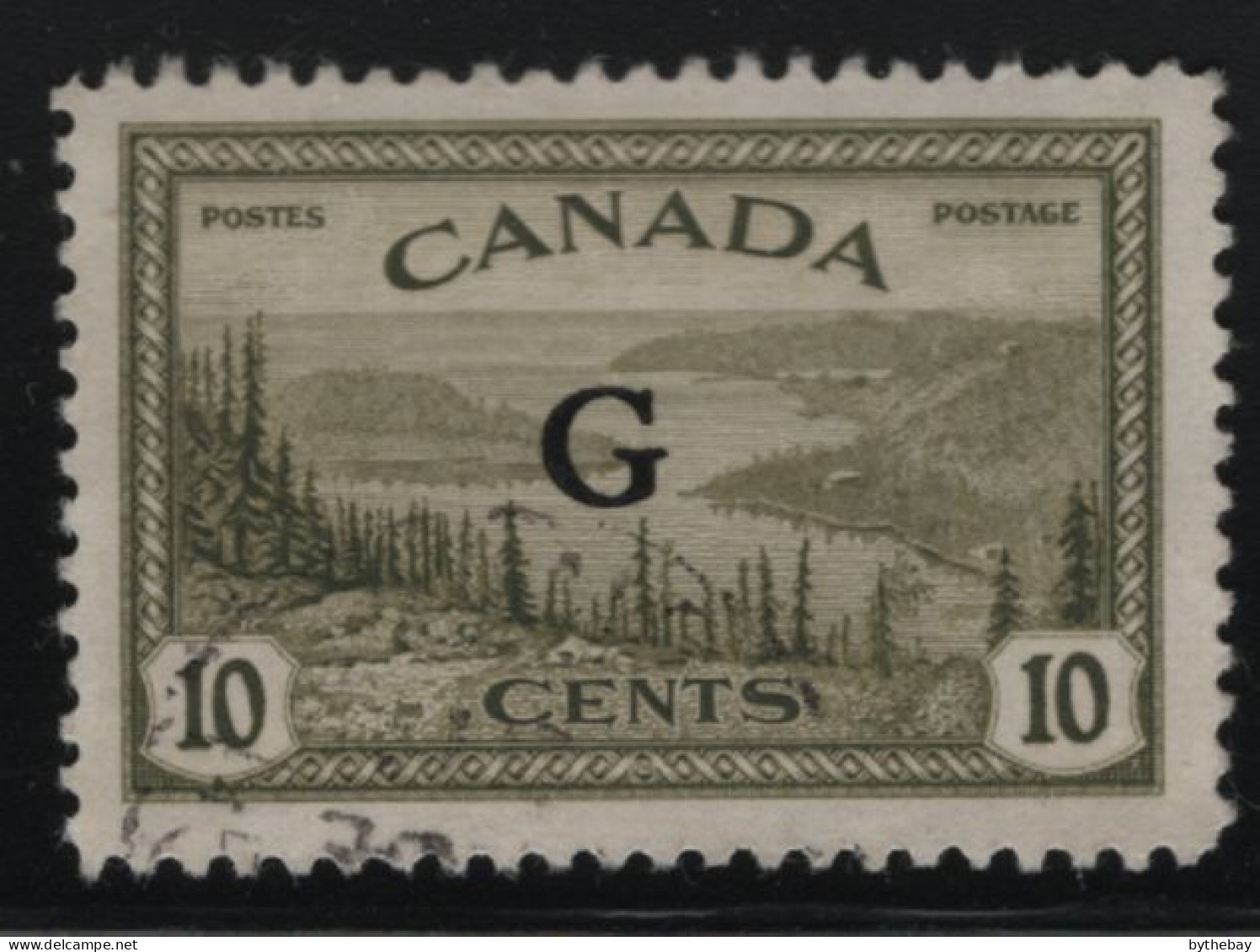 Canada 1950-51 Used Sc O21 10c Great Bear Lake G Overprint - Surchargés