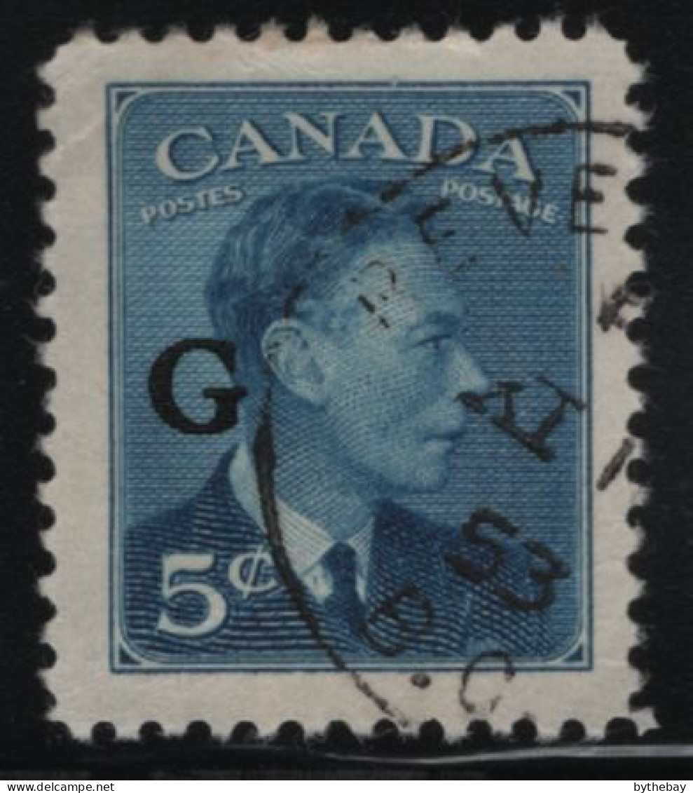 Canada 1950 Used Sc O20 5c KGVI Postes-Postage G Overprint 2 - Surchargés