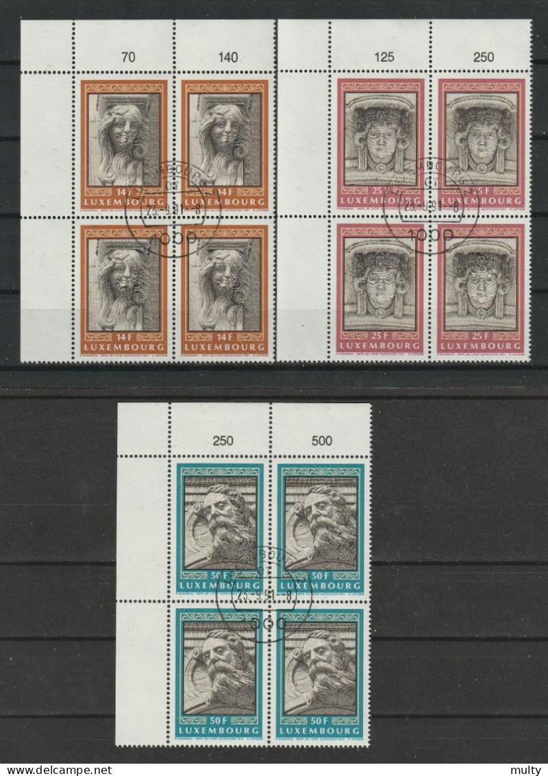 Luxemburg Y/T 1227 / 1229 (0) In Blok Van 4. - Used Stamps