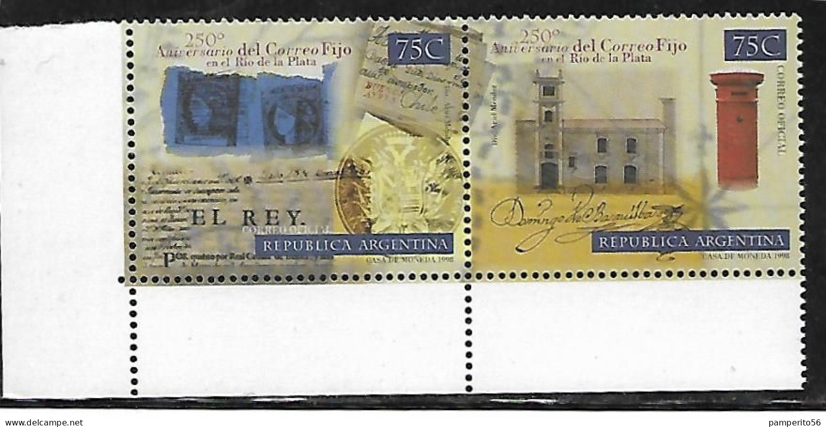 ARGENTINA - AÑO 1998 - 250 Aniversario Del Establecimiento Del Correo Regular En Río De La Plata. - SERIE MNH - Neufs