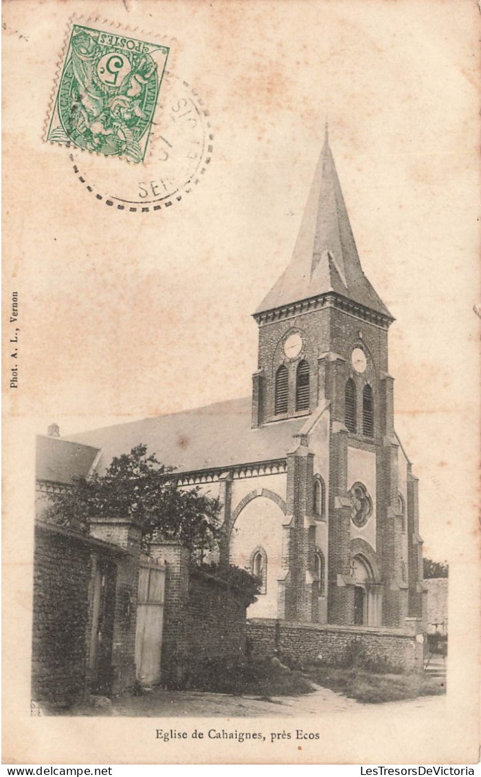 FRANCE - Cahaignes - Eglise De Cahaignes Près Ecos - Dos Non Divisé - Carte Postale Ancienne - Other & Unclassified