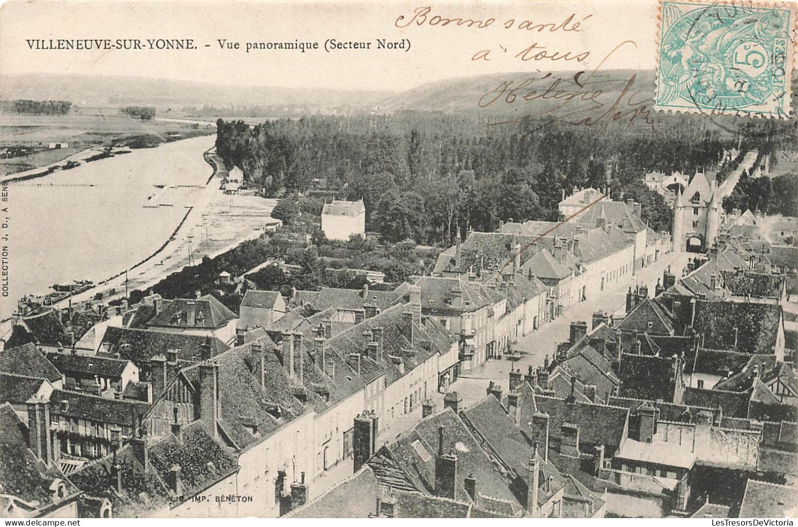 FRANCE - Villeneuve Sur Yonne - Vue Panoramique - Carte Postale Ancienne - Villeneuve-sur-Yonne