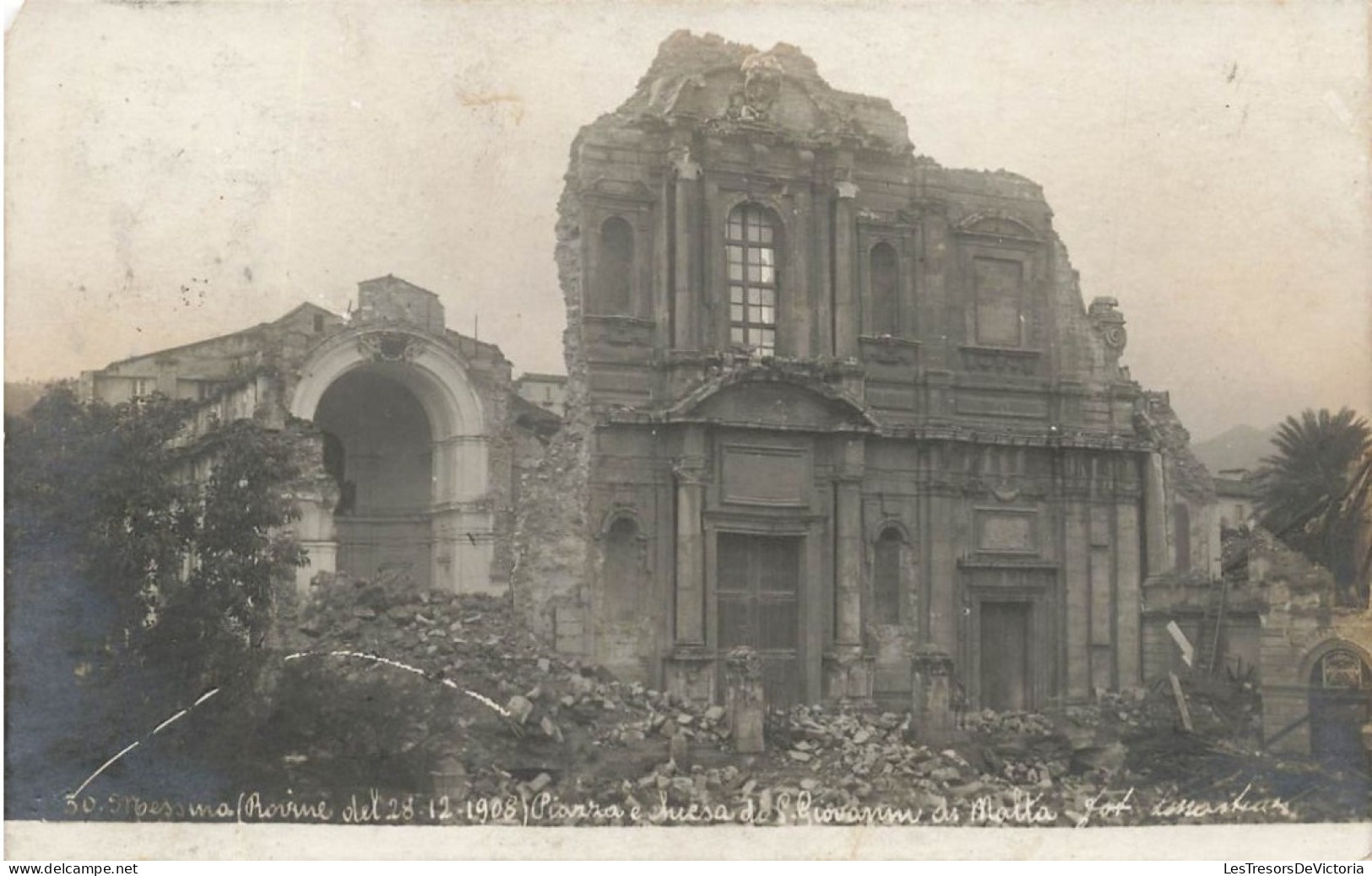 ITALIE - Messina (Ravine Del 28-12-1908) - Piazza A Chiesa De S Giovanni Di Malta - Carte Postale Ancienne - Messina