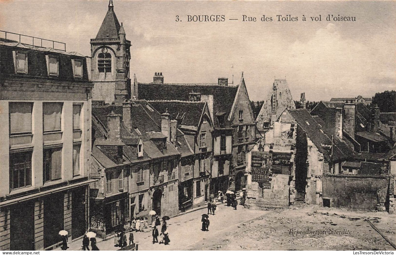 FRANCE - Bourges - Rue Des Toiles à Vol D'Oiseau - Carte Postale Ancienne - Bourges