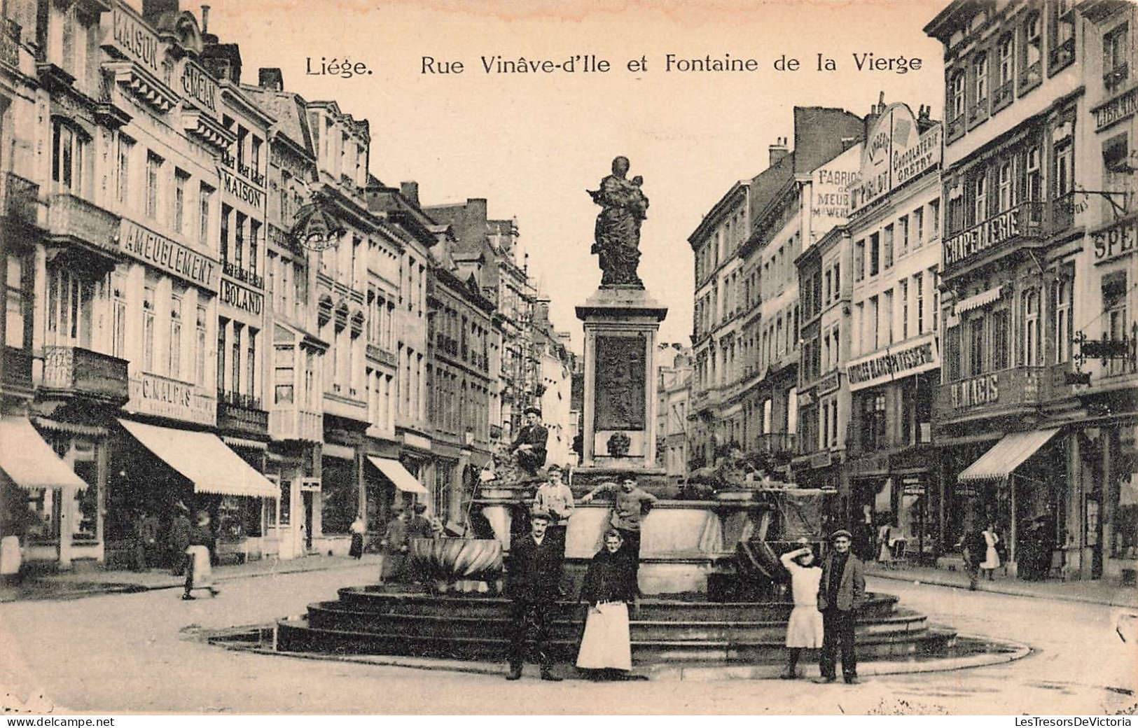 BELGIQUE - Liège - Vinâve D'Ile Et Fontaine De La Vierge - Animé - Carte Postale Ancienne - Liege