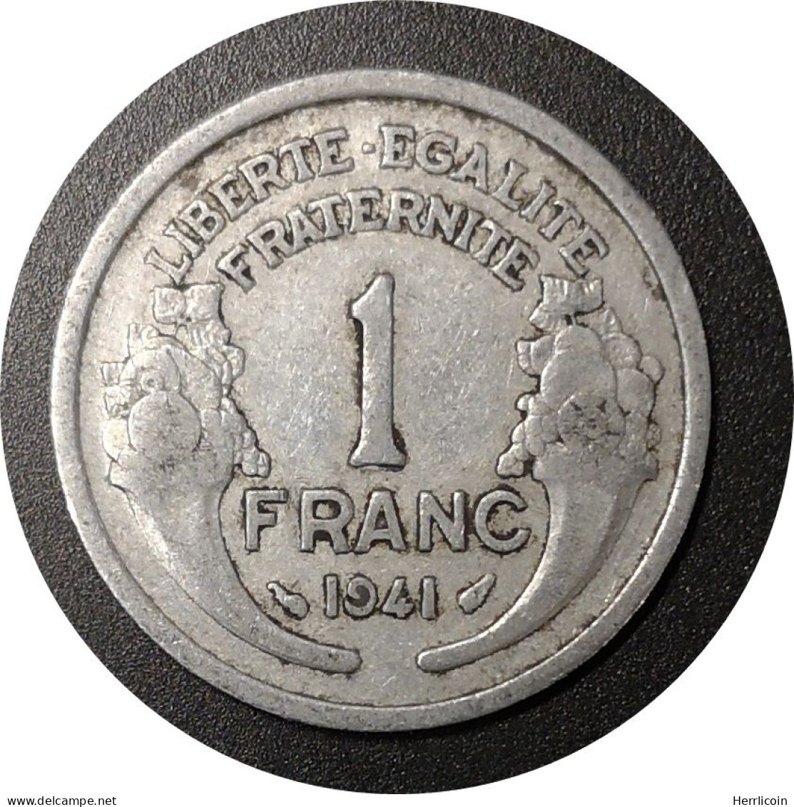 Monnaie France - 1941 - 1 Franc Morlon Aluminium, Légère (1,3g) - 1 Franc