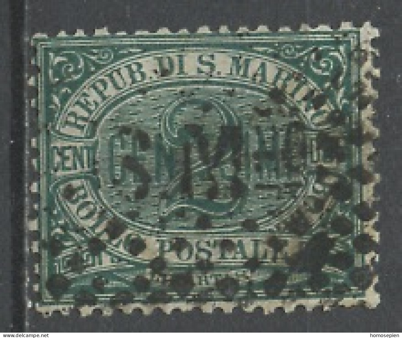 Saint Marin - San Marino 1877-90 Y&T N°1 - Michel N°1 (o) - 2c Chiffre - Usati