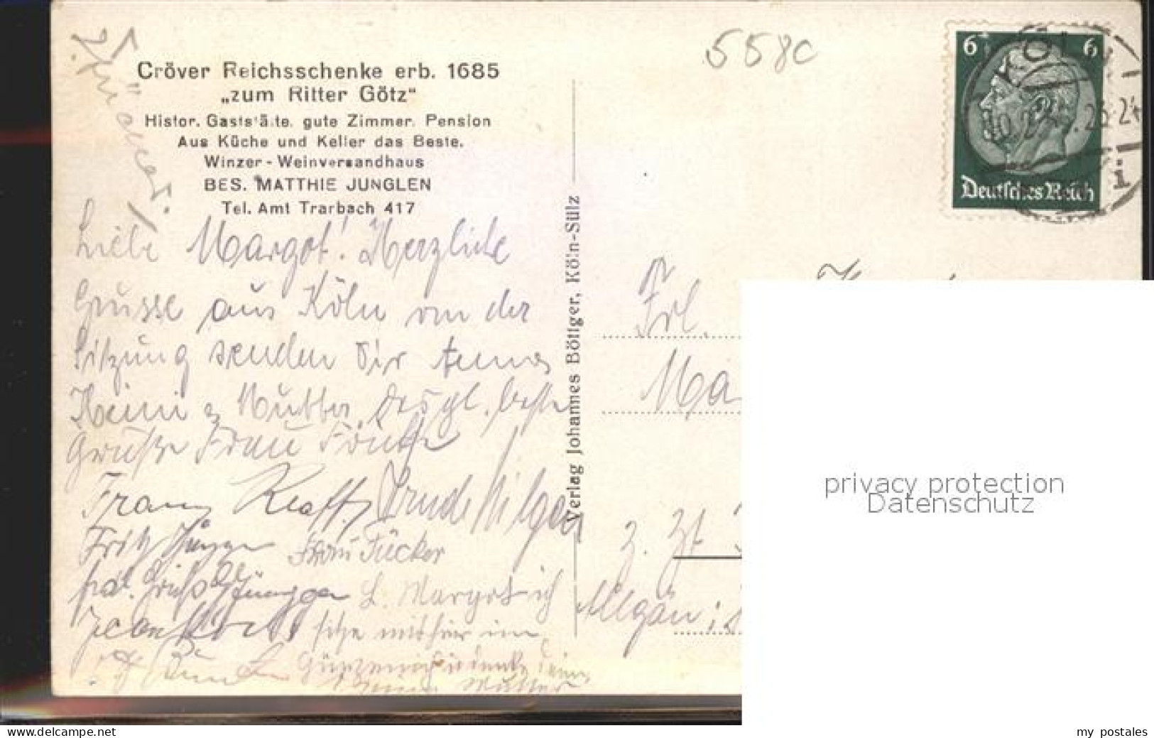 41590747 Kroev Mosel Kroever Nacktarsch Reichsschenke Zum Ritter Goetz Kroev - Kroev