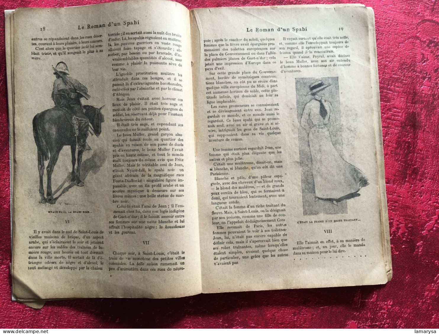 Le Roman d'un Spahi :Pierre Loti Livre Français Romans Aventures-illustrations Loti & M. Mahu,Calmann-Lévy, 1910 Paris,