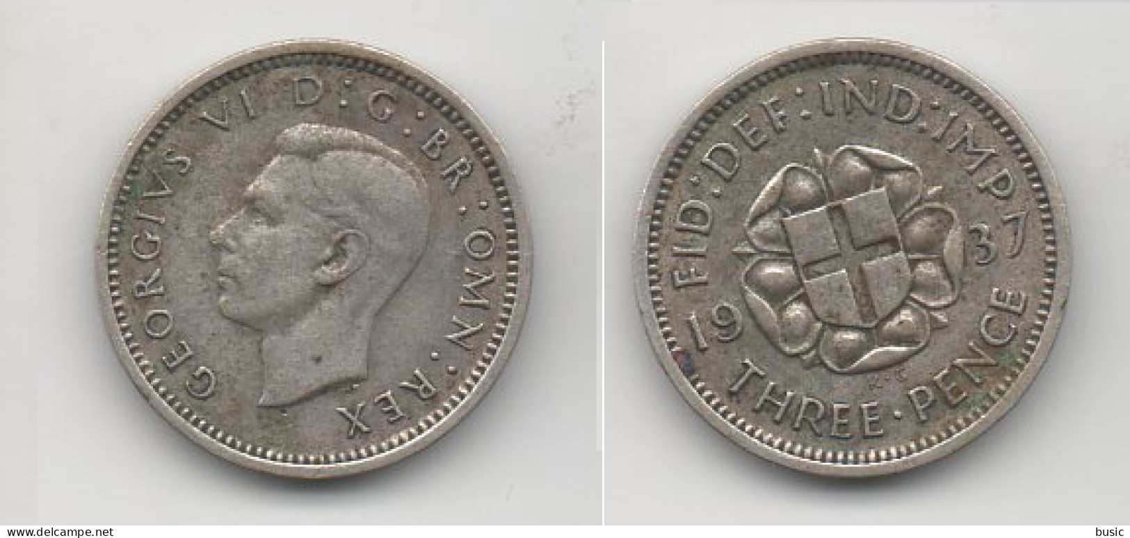 +  GRANDE BRETAGNE   + 3 PENCE 1937 + - F. 3 Pence