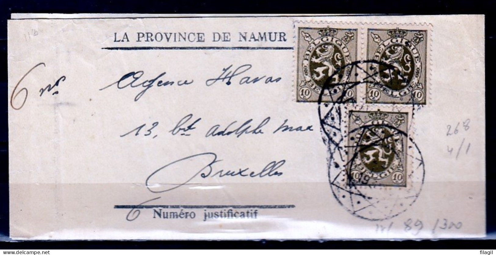 Krantenwinkel La Province De Namur Met Speciale Stempel Naar Bruxelles - 1929-1937 Heraldic Lion