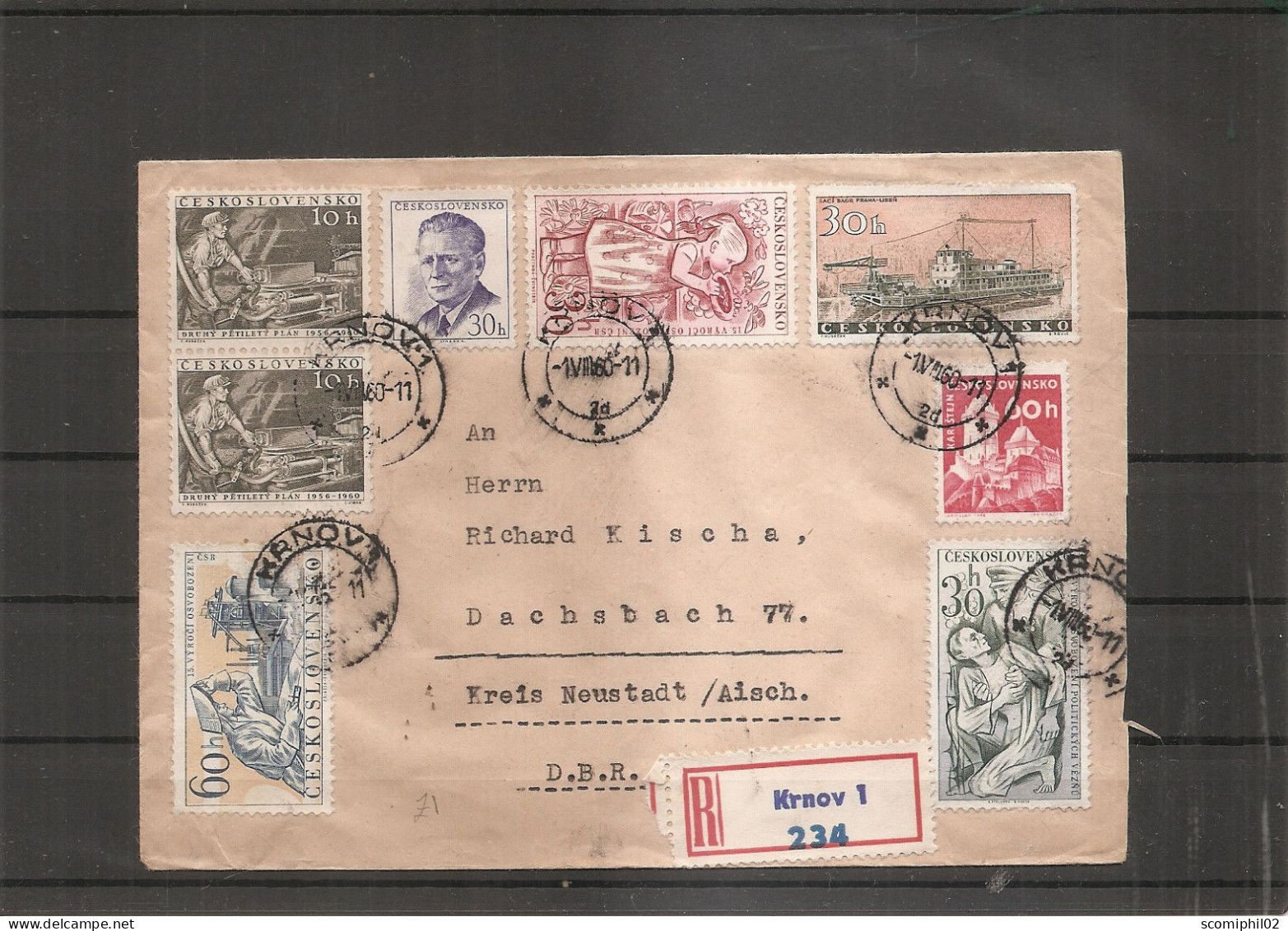 Tchécoslovaquie ( Lettre Recommandée De 1960 De Krnov 1 Vers L'Allemagne à Voir) - Covers & Documents