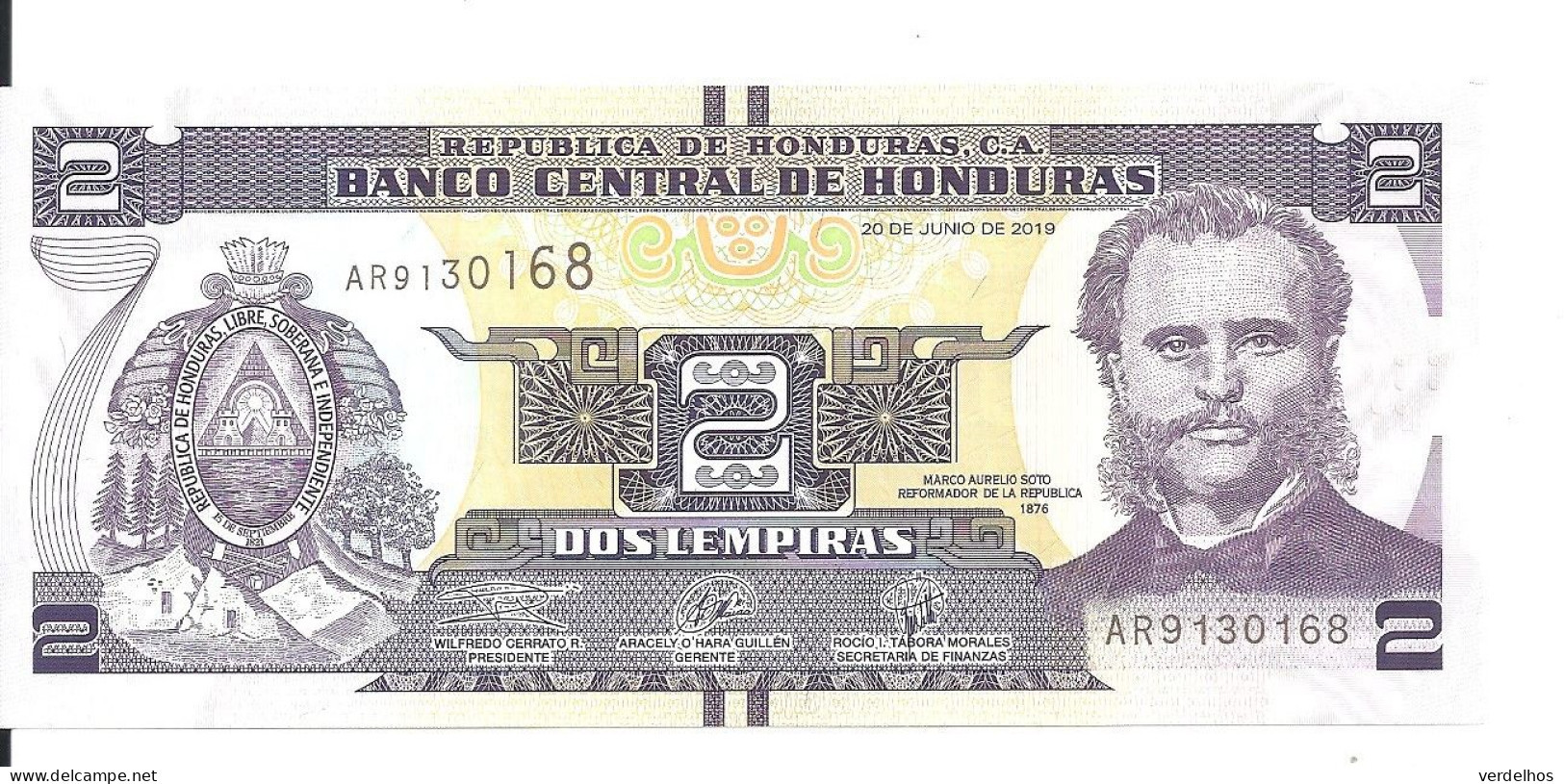 HONDURAS 2 LEMPIRAS 2019 UNC P 97 D - Honduras