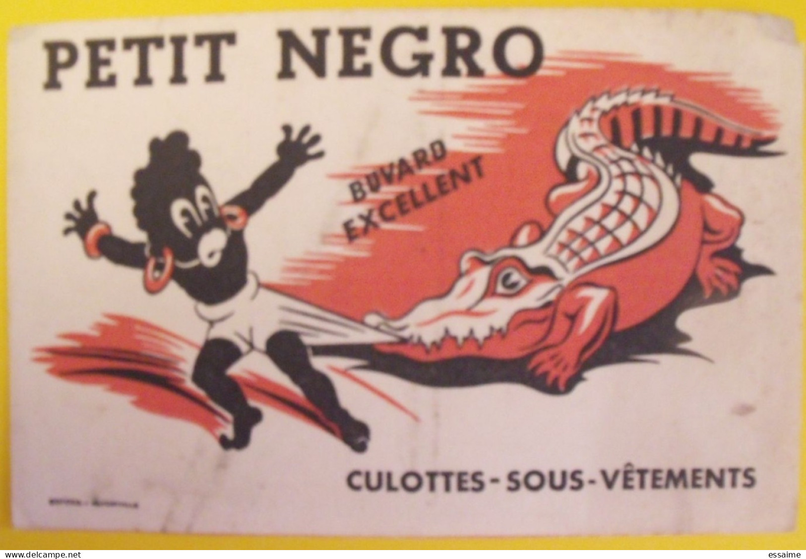 Buvard Petit Negro. Culottes Sous-vêtements. Crocodile. Vers 1950 - Animaux